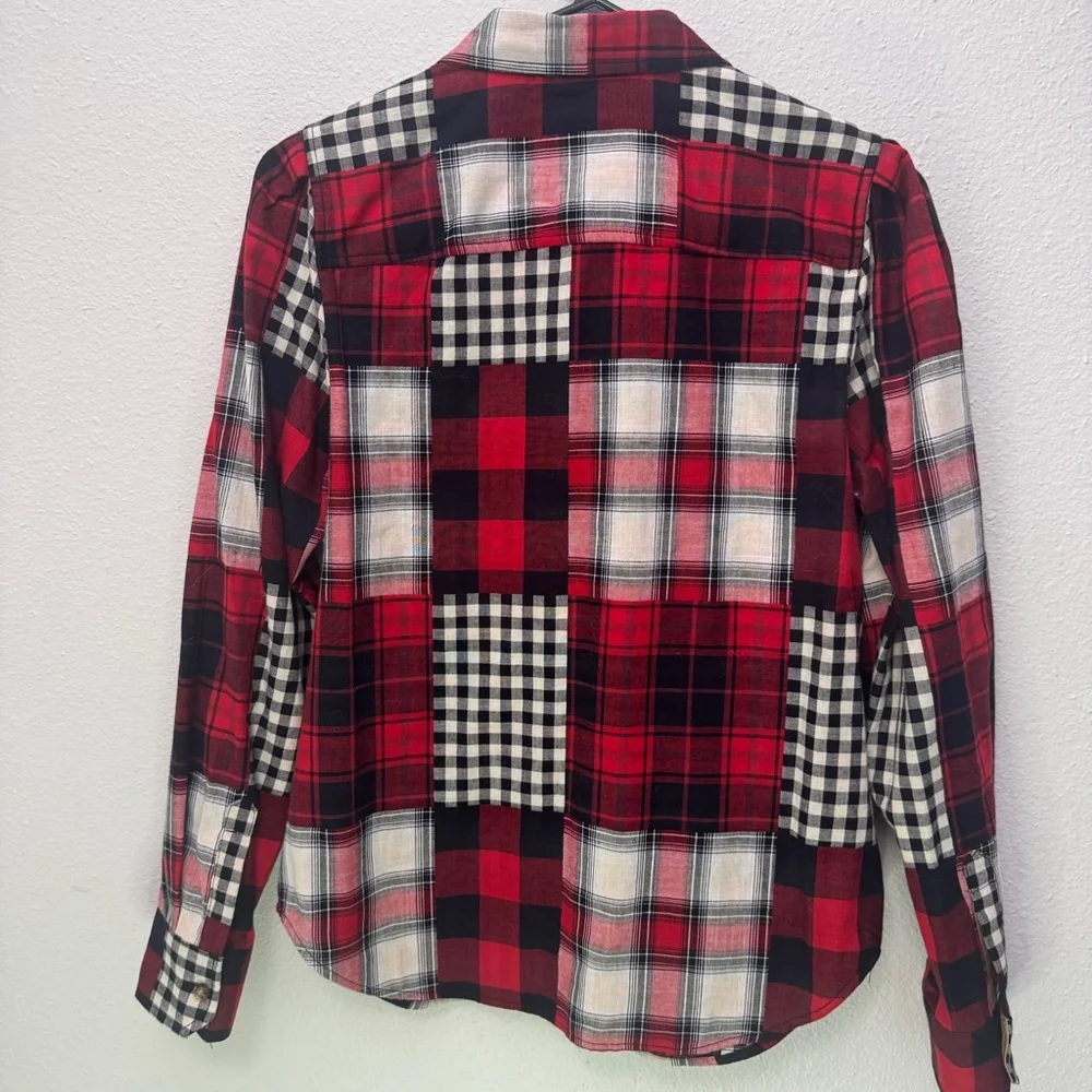 Nautica Women's Patchwork Plaid Shirt NWT Shirt Button up Size XS Cotton - Picture 3 of 8